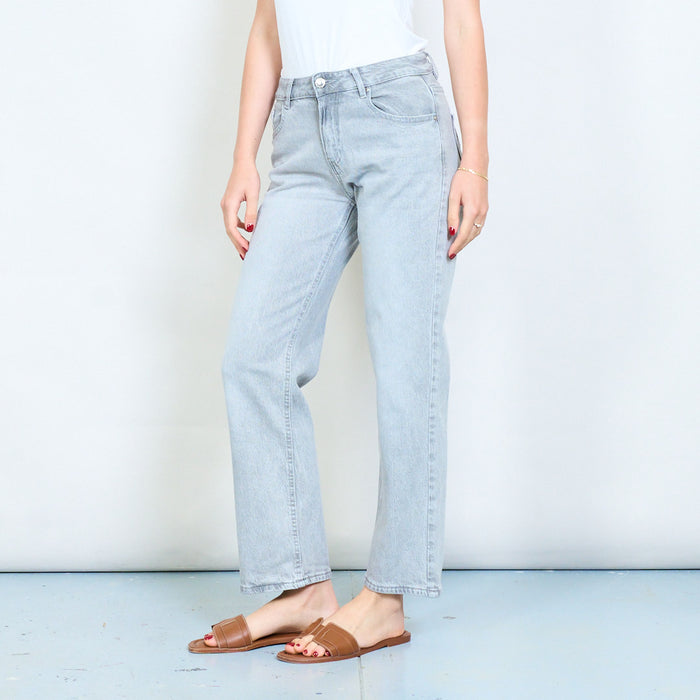 Basic lightgray jeans with back pocket bow embroidery wholesale