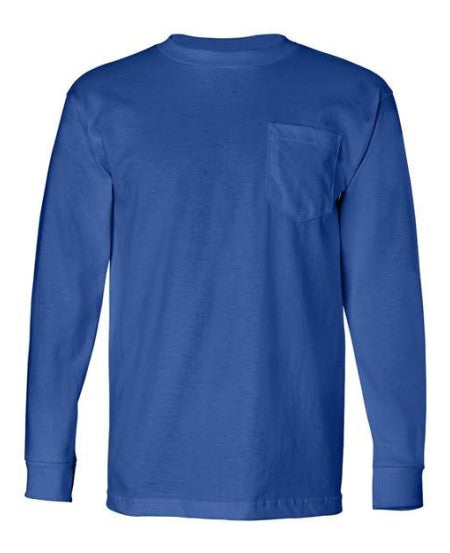 BAYSIDE-HEAVY WEIGHT-PRESHRUNK - ROYAL BLUE LONG SLEEVE  *