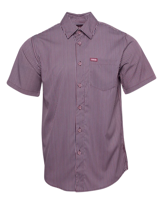 Benny Triple Stripe Short Sleeve - Maroon