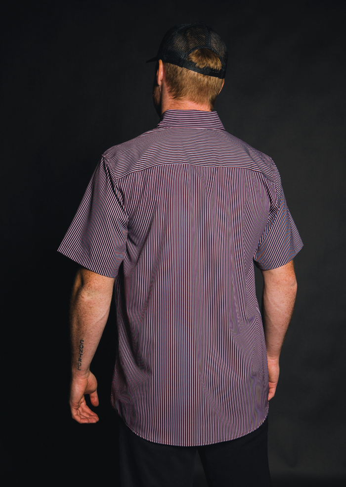 Benny Triple Stripe Short Sleeve - Maroon