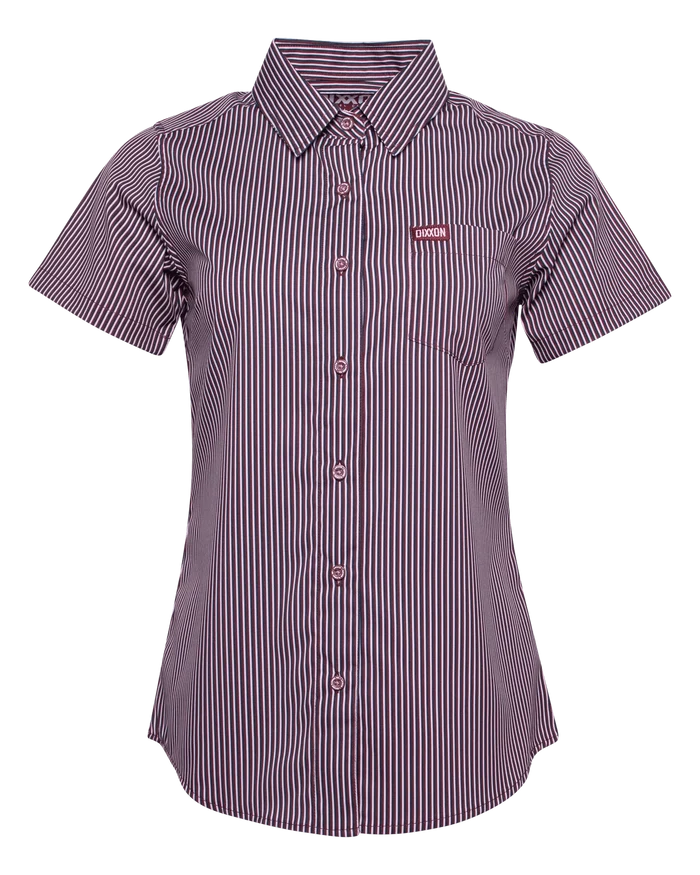 Benny Triple Stripe Women's Short Sleeve - Maroon