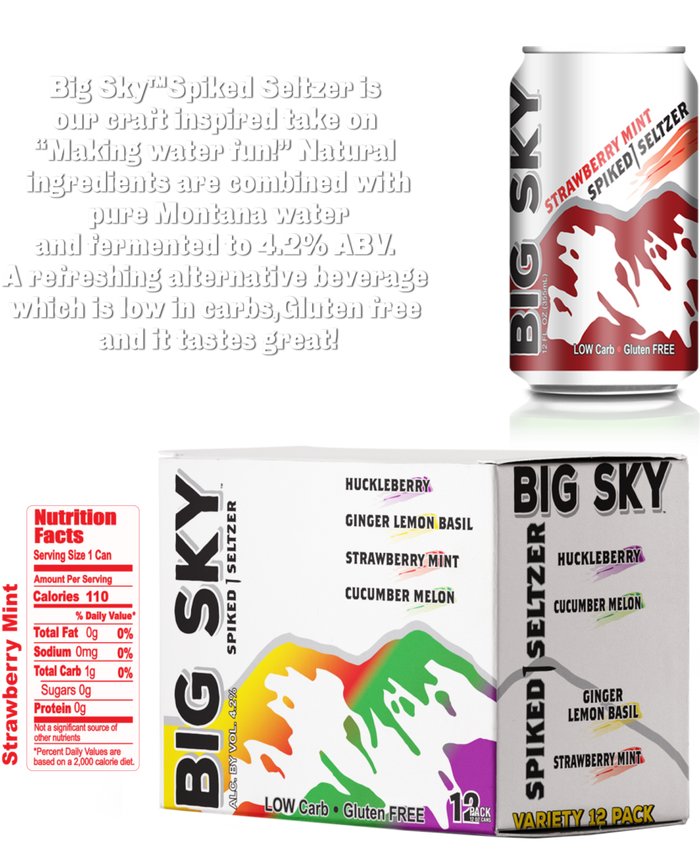 Big Sky Hard Seltzer 12 pack 12 oz cans