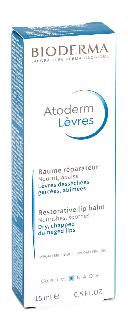 Bioderma Atoderm Levres Hypoallergenic Restorative Lip Balm for Dry & Chapped Lips, 1 Piece - Makkah Pharmacy