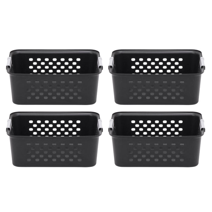 Black Plastic Organizers and Storage Bin, M-size [ Pack of 4 ] - IRIS USA, Inc.