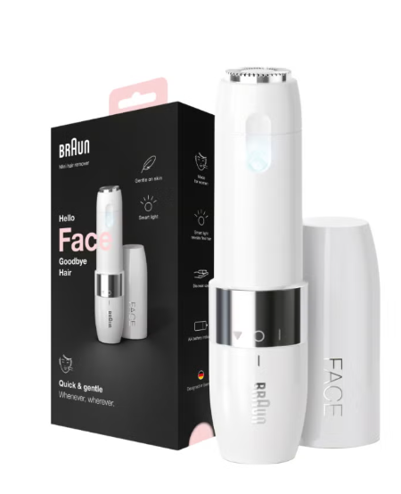 Braun Face Mini Hair Remover Fs1000, Electric Facial Hair Removal For Women White Braun