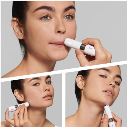 Braun Face Mini Hair Remover Fs1000, Electric Facial Hair Removal For Women White Braun