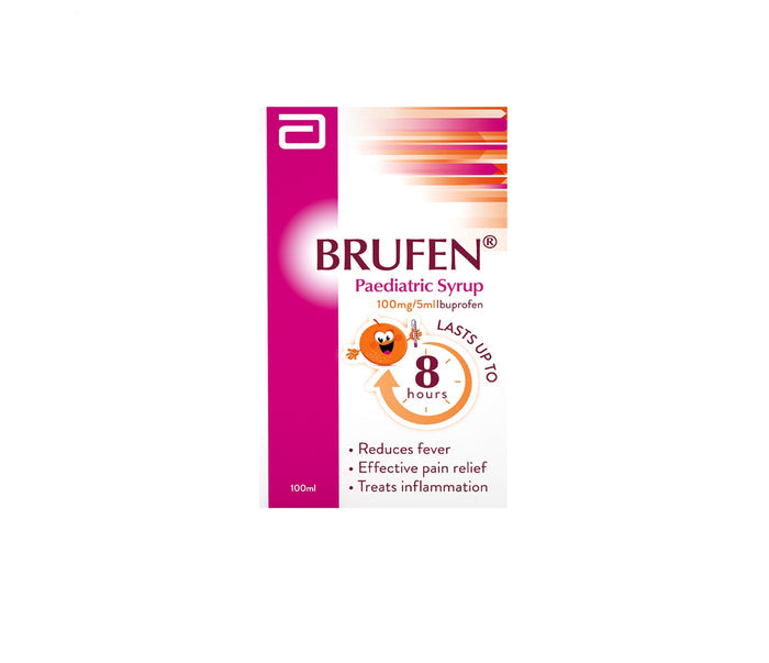 Brufen 100mg/5ml Ibuprofen Antipyretic, Analgesic & Anti-Inflammatory Syrup, 100ml