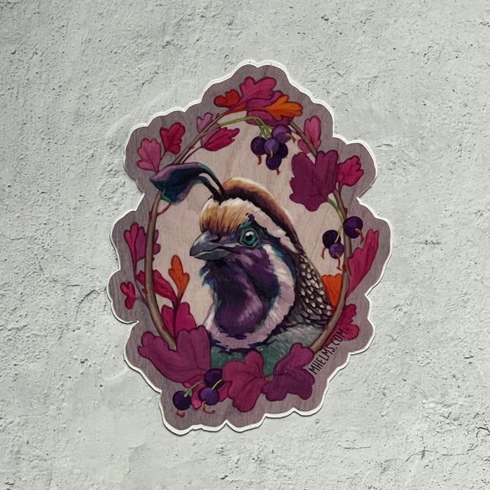 California Quail and Golden Currant Sticker