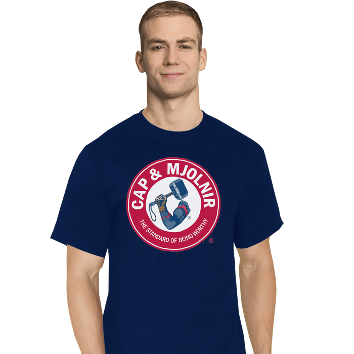 Shirts T-Shirts, Tall / Large / Navy Cap And Mjolnir
