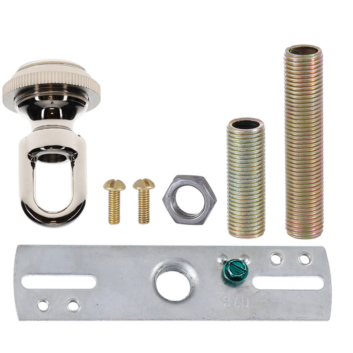 Cast Brass Nickel Screw Collar Canopy Set, 1/4F Tap, Mounting Hardware Kit (10951N)