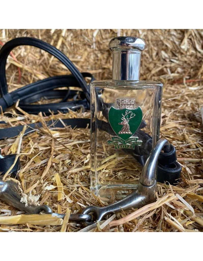 Castle Forbes Vetiver perfume bottle with logo for aftershave