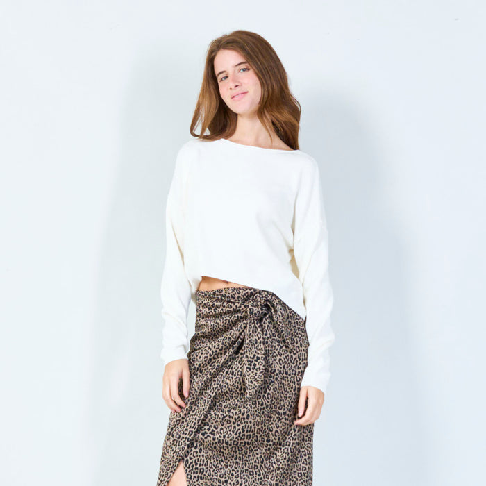 Casual drop shoulder pullover sweater wholesale