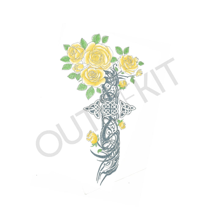 Celtic Yellow Flowers Tattoo