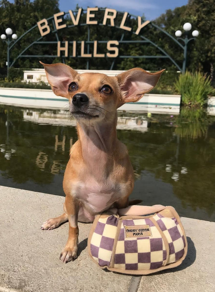 Chewy Vuiton Paris Purse Dog Toy