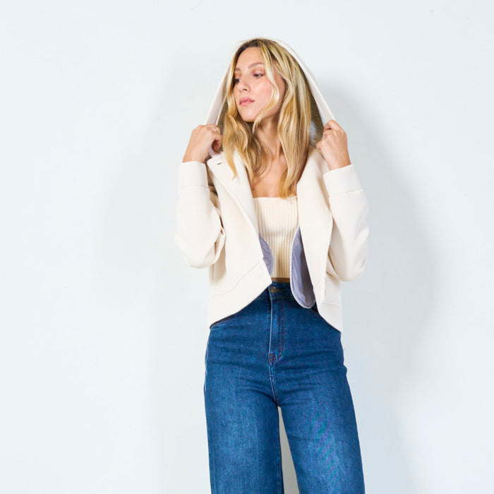Chic cropped jacket with a unique collar wholesale