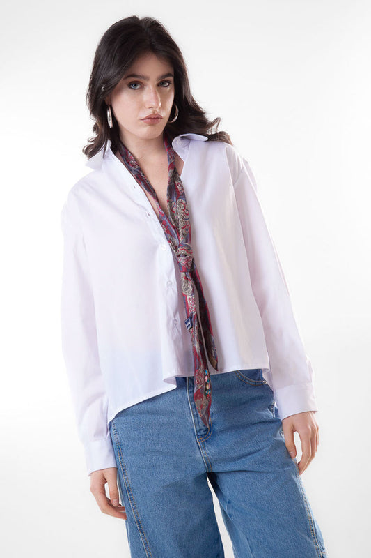 Classic button down structured shirt blouse wholesale
