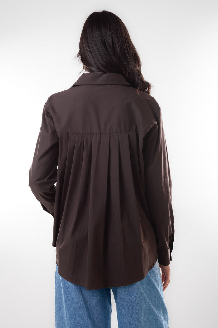 Classic button down structured shirt blouse wholesale