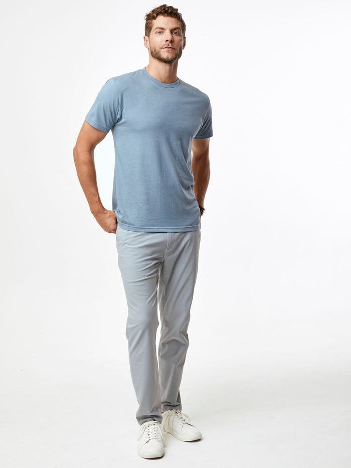 Joe is 6'2, 177LBS and wears a size 32 x 32 # Men's Tech Pants | Cloud Grey | Fresh Clean Threads