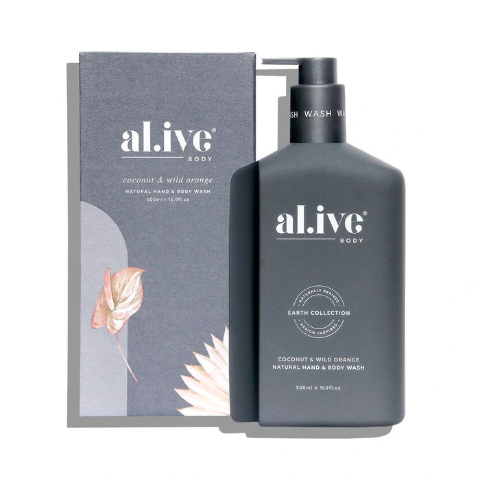 al.ive body Coconut & Wild Orange Hand & Body Wash Nudie Glow Australia