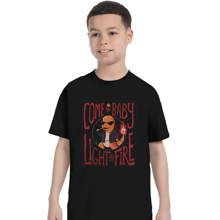 Shirts T-Shirts, Youth / XL / Black Come On Baby Light My Fire
