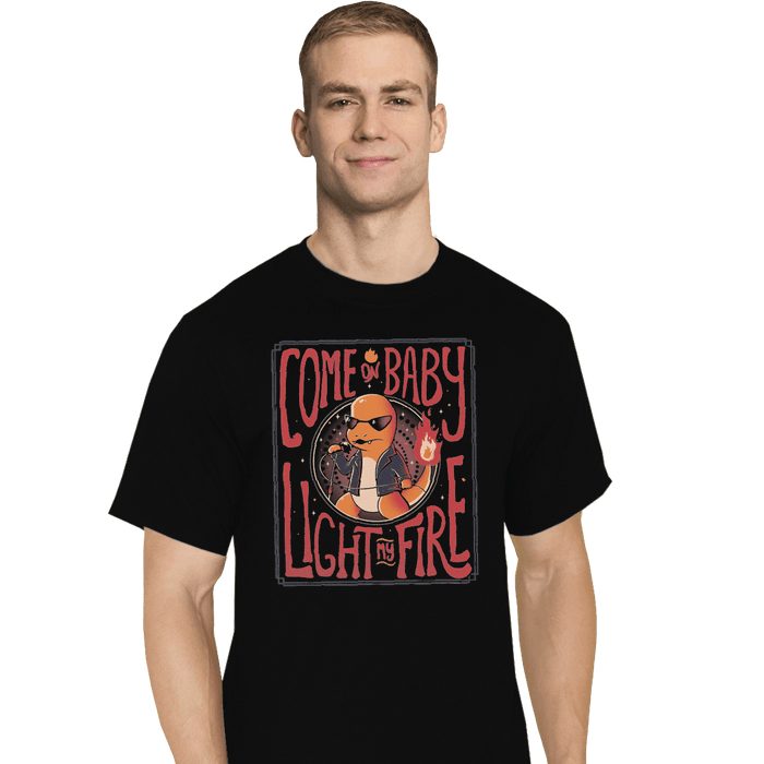 Shirts T-Shirts, Tall / Large / Black Come On Baby Light My Fire
