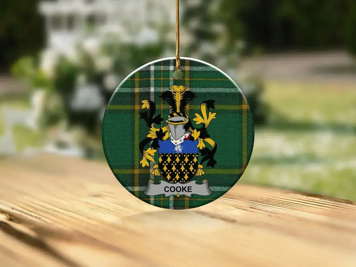 Cooke Irish surname ornament supplied with a gold hanging string.