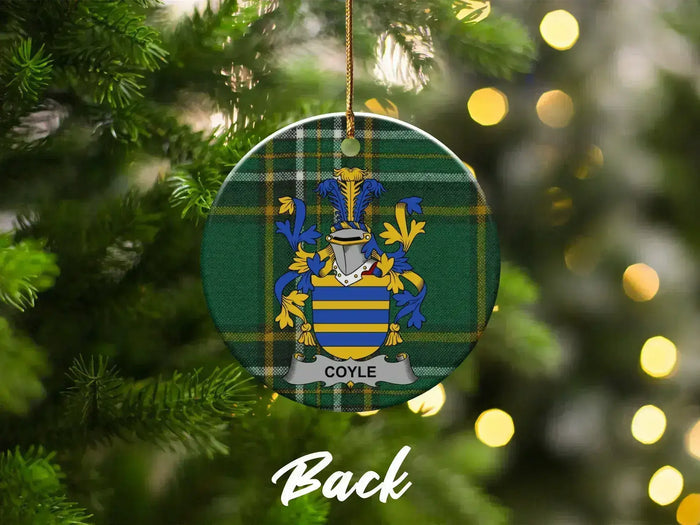 Coyle Family Crest Tartan Christmas Tree Ornament