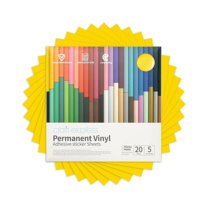 Craft Express 10 Pack 12x12 Inch Permanent Adhesive Vinyl Sheets.