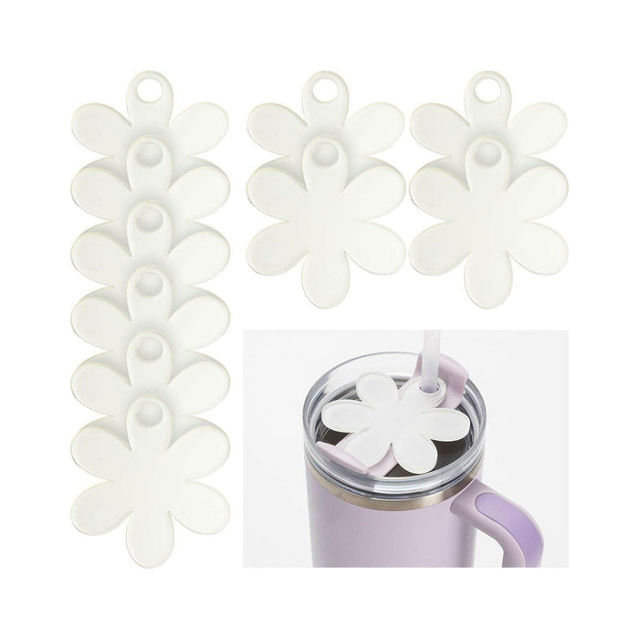 Craft Express 10 Pack 40oz Tumbler Acrylic Flower Sublimation Name Tags.