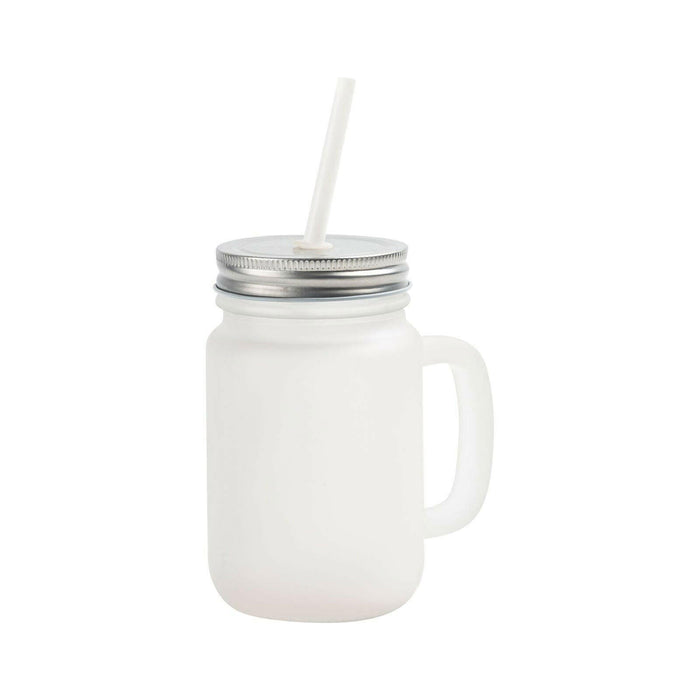 Craft Express 4 Pack 12oz Frosted Mason Jars with Straws.