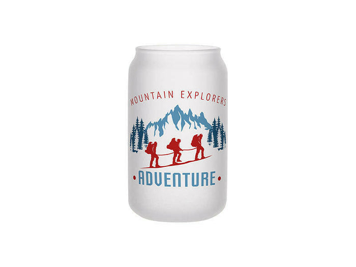 Craft Express 6 Pack 13oz Frosted Glass Cans with Bamboo Lids & Straws – Sublimation-Ready.