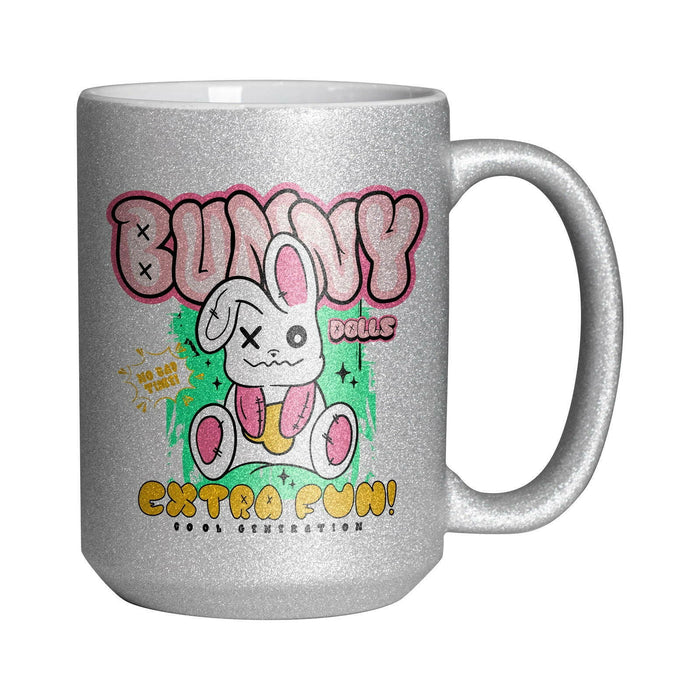 Craft Express 6 Pack 15oz Silver Glitter Sublimation Mugs.