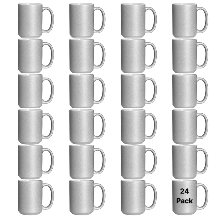 Craft Express 15oz Silver Glitter Sublimation Mugs