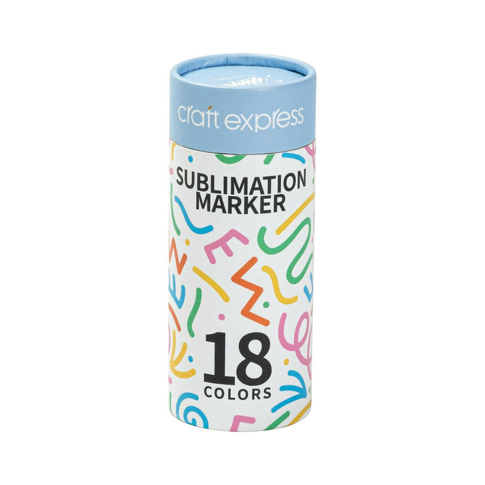 Craft Express 18-Pack Joy Sublimation Markers – Assorted Dual-Tip Colors.