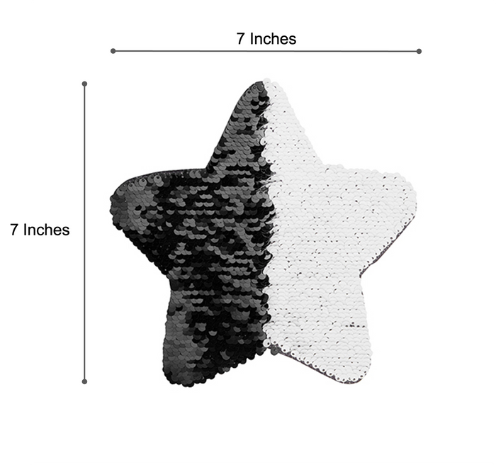 Craft Express 2 Pack 7" Star Sequin Sublimation Patches.