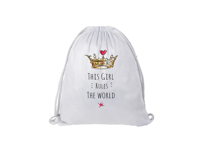 Craft Express 2 Pack Glitter Sublimation Drawstring Backpacks – 13"x16" White with Sparkle Finish.