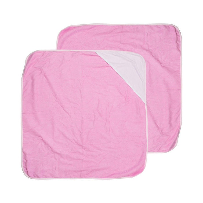 Craft Express 2 Pack Pink Sublimation Hooded Towels – Custom-Ready Baby Towels.