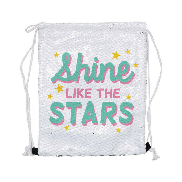 Craft Express 2 Pack Sublimation Sequin Drawstring Backpacks.