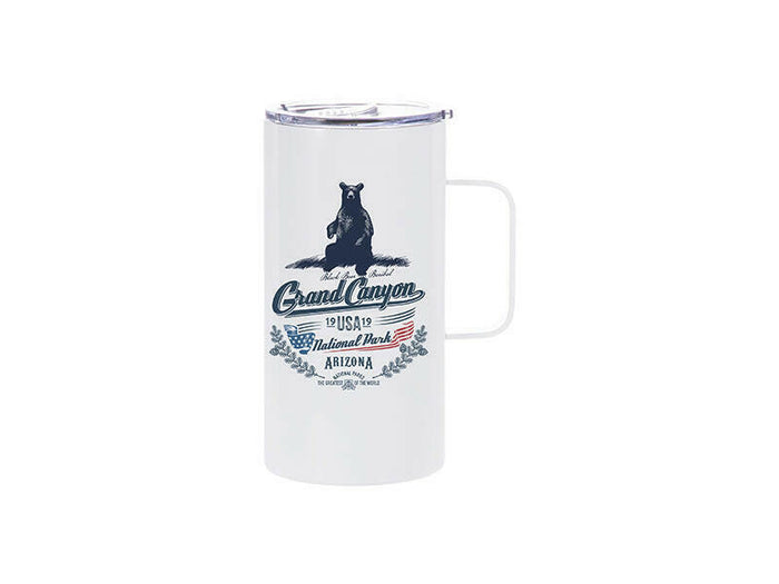 Craft Express 4 Pack 20oz Stainless Steel Sublimation Handled Mugs with Slide Lids.
