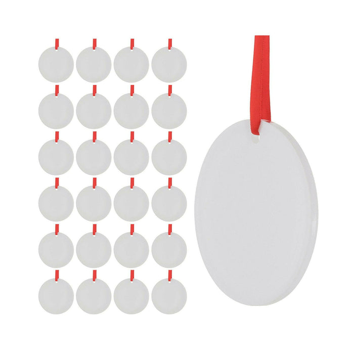Craft Express 25 Pack 3 Inch Clear Acrylic Sublimation Ornaments – Double-Sided Blanks.