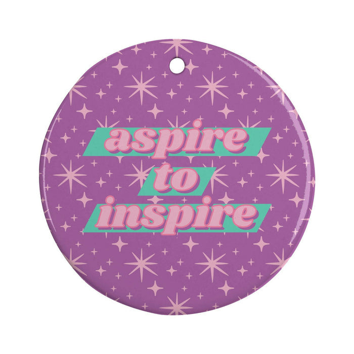 Craft Express 3" Round Double-Sided Sublimation Ceramic Ornaments – Glossy White with Strings.