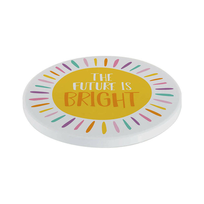 Craft Express 4 Pack 3.5" Round Ceramic Sublimation Coasters – Glossy White with Cork Back.