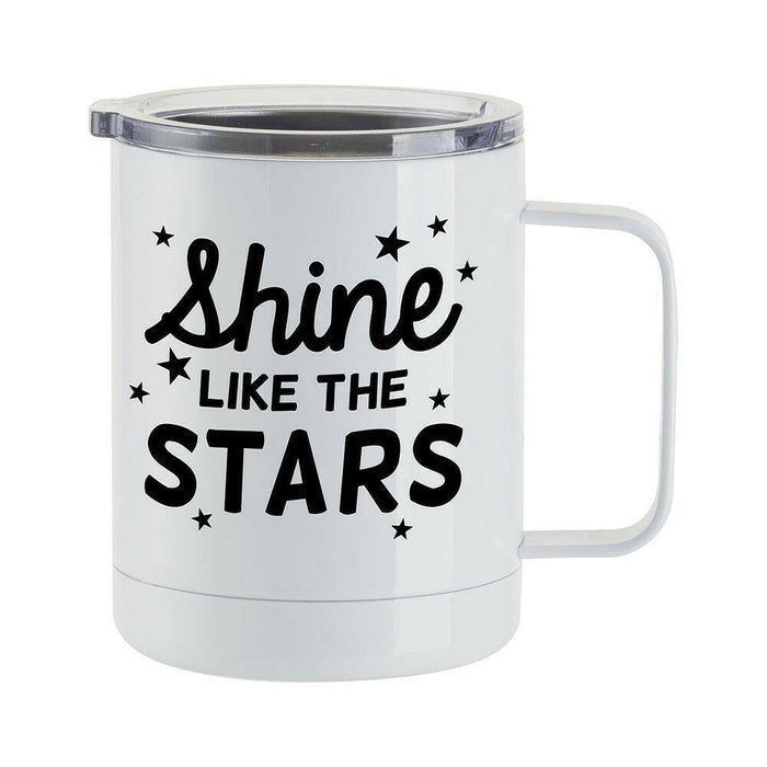 Craft Express 4 Pack 10oz Stainless Steel Coffee Cups – White Sublimation-Ready Insulated Mugs.
