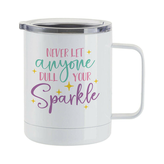 Craft Express 4 Pack 10oz Stainless Steel Coffee Cups – White Sublimation-Ready Insulated Mugs.