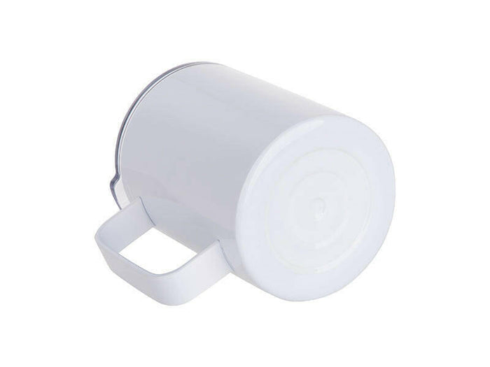 Craft Express 4 Pack 10oz Stainless Steel Coffee Cups – White Sublimation-Ready Mugs.