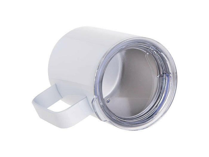 Craft Express 4 Pack 10oz Stainless Steel Coffee Cups – White Sublimation-Ready Mugs.