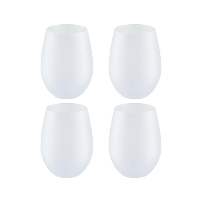 Craft Express 4 Pack 17oz Frosted Stemless Wine Glasses – Sublimation-Ready.
