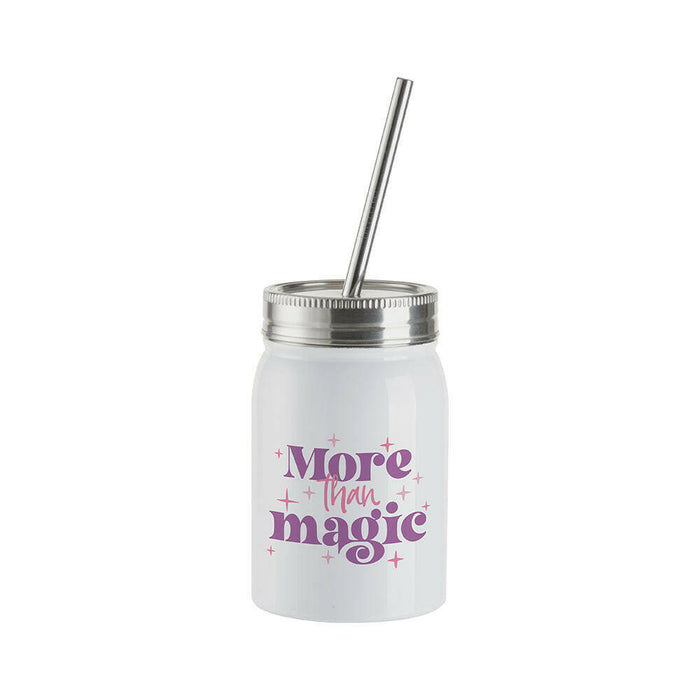 Craft Express 4 Pack 17oz Stainless Steel Sublimation Mason Jars with Straws.