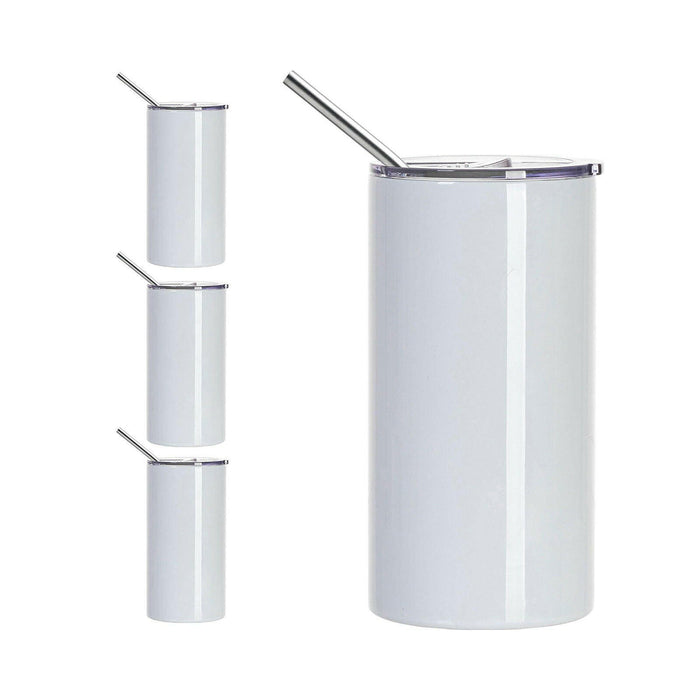 Craft Express 4 Pack 20oz Stainless Steel Sublimation Mugs with Sliding Lids.