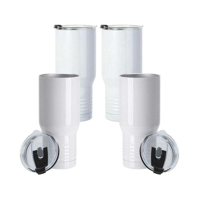 Craft Express 4 Pack 30oz Stainless Steel Sublimation Ringneck Tumblers.